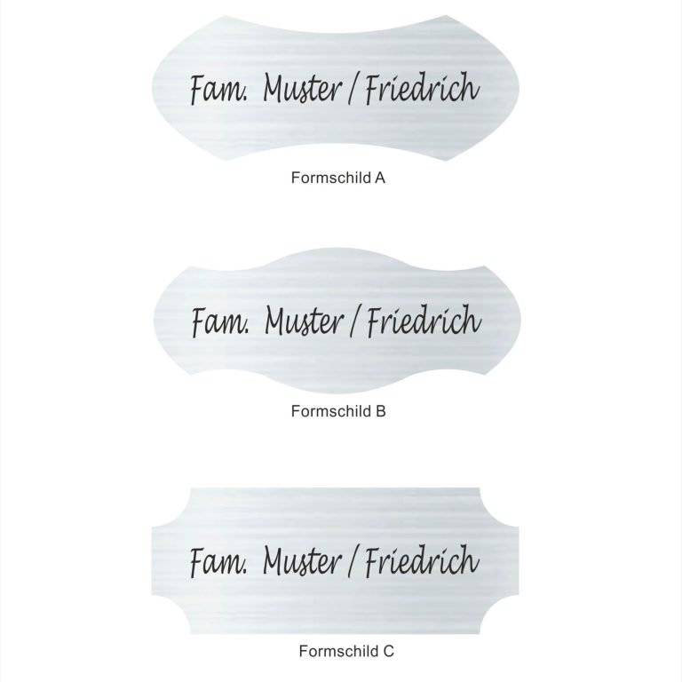 Schilder Formschilder personalisiert Schilder mit gravur