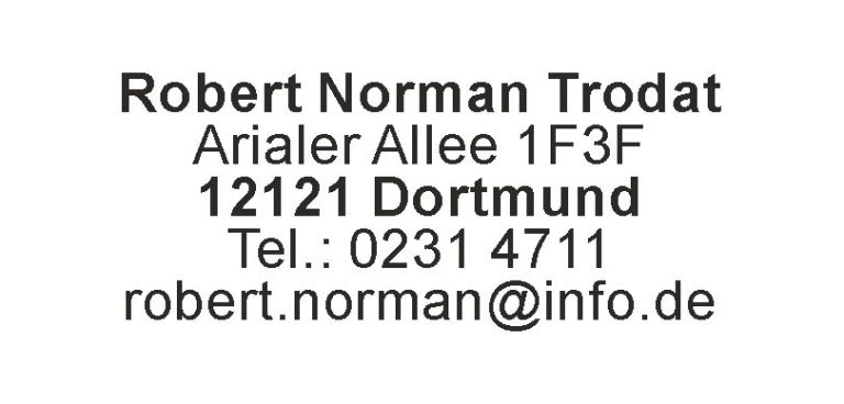 Adresse und Kontaktdaten von einem Stempelabdruck