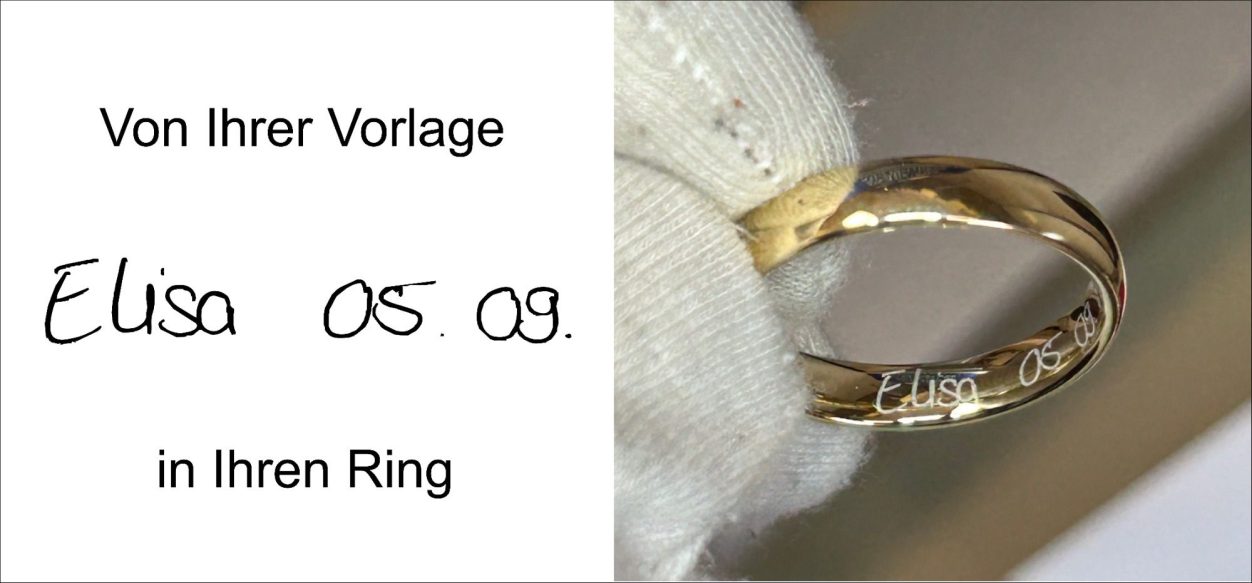 Gravur von Vorlage in einen Ring